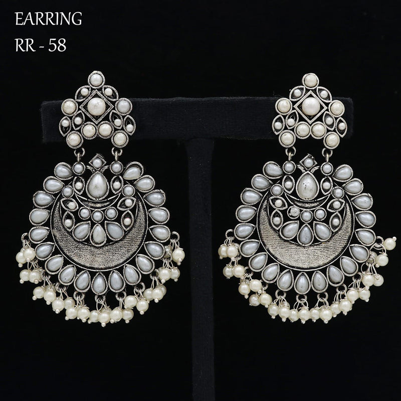 Vinayak Jewellers Oxidised Plated Pota Stone Dangler Earrings