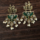 Vinayak Jewellers Minimal Glam Pota Stone And Pearl Dangler Earrings