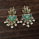 Vinayak Jewellers Minimal Glam Pota Stone And Pearl Dangler Earrings