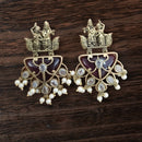 Vinayak Jewellers Minimal Glam Pota Stone And Pearl Dangler Earrings