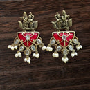 Vinayak Jewellers Minimal Glam Pota Stone And Pearl Dangler Earrings