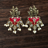 Vinayak Jewellers Minimal Glam Pota Stone And Pearl Dangler Earrings