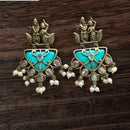 Vinayak Jewellers Minimal Glam Pota Stone And Pearl Dangler Earrings