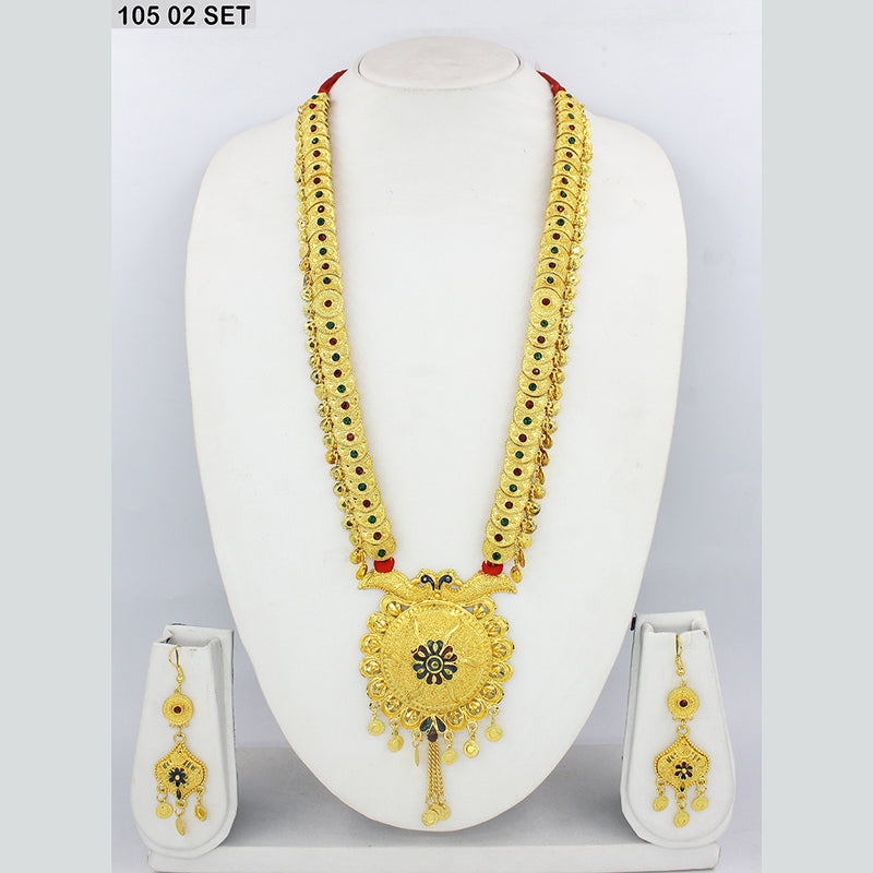 Mahavir Gold Plated Long Necklace Set