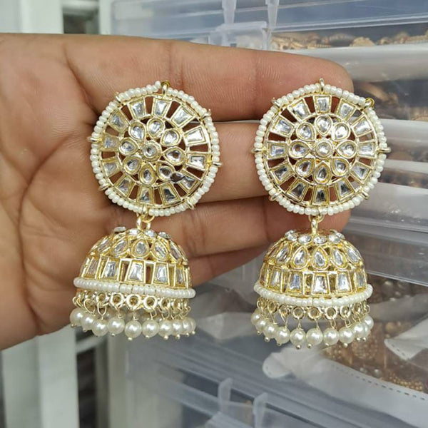Manisha Jewellery Gold Plated Kundan Stone Jhumki Earrings