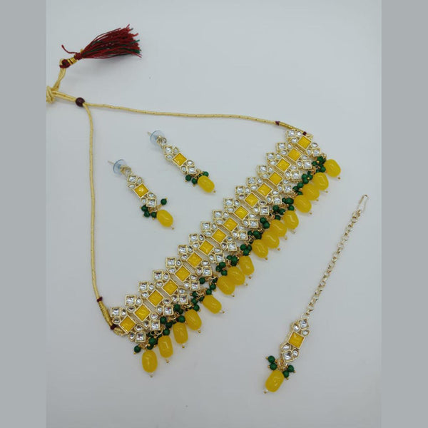 Manisha Jewellery Gold Plated Kundan Stone Necklace Set