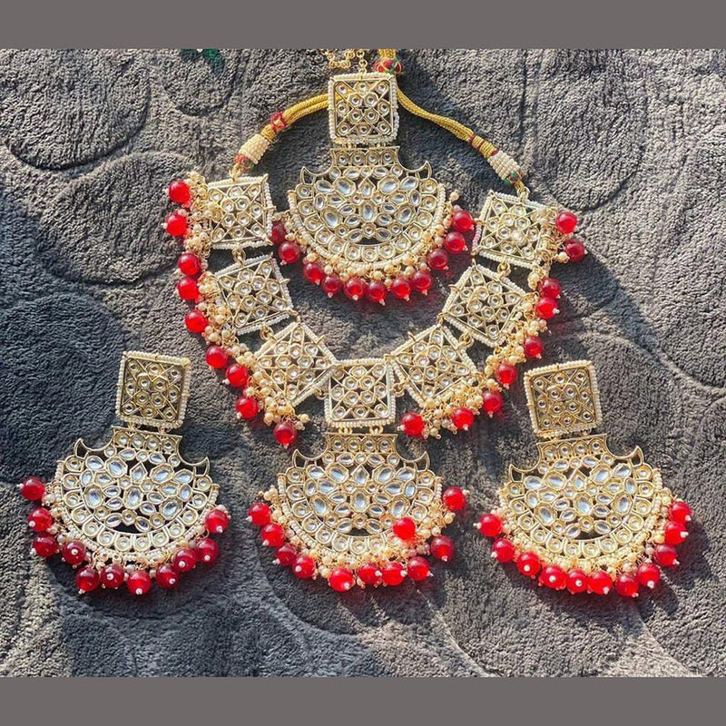 Manisha Jewellery Gold Plated Kundan Stone Necklace Set