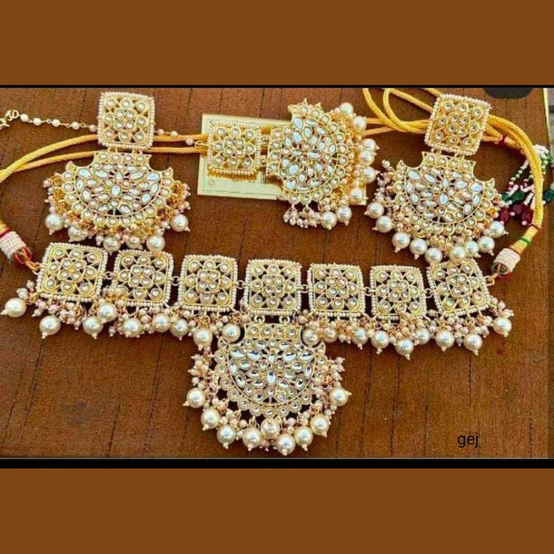 Manisha Jewellery Gold Plated Kundan Stone Necklace Set