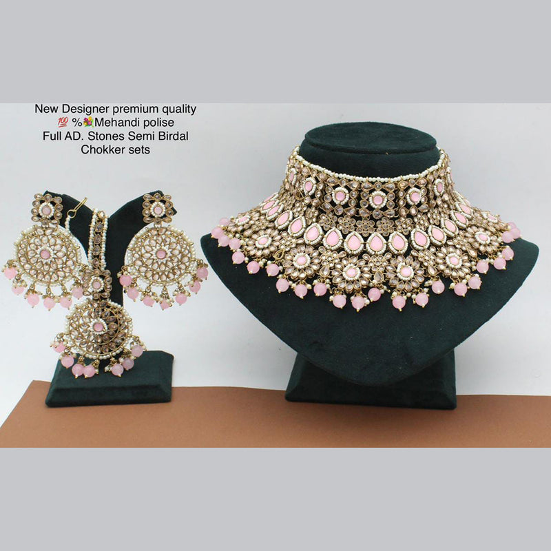 Manisha Jewellery Gold Plated AD Stone Necklace Set