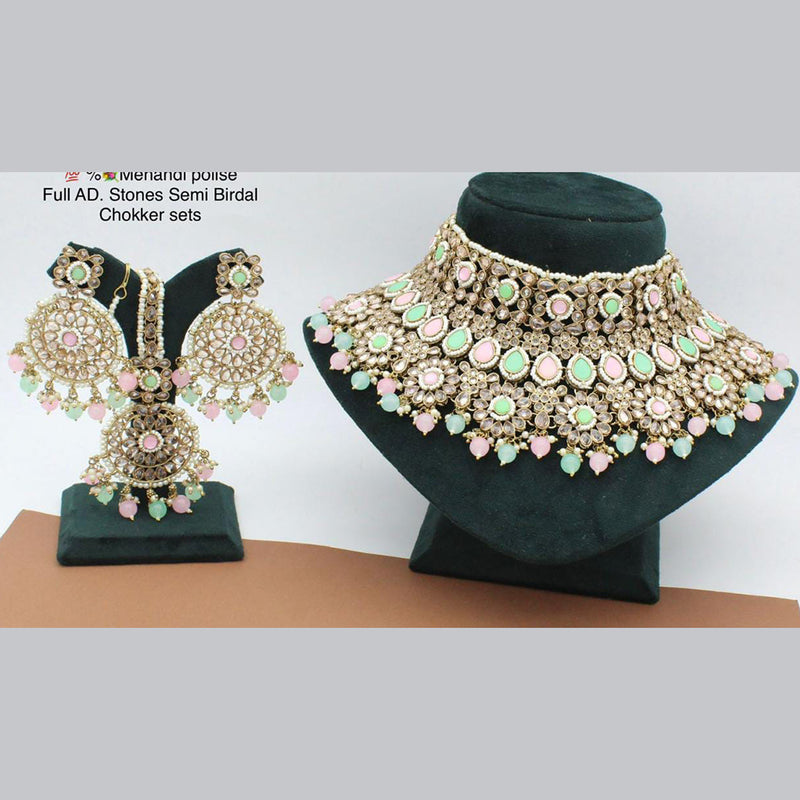 Manisha Jewellery Gold Plated AD Stone Necklace Set