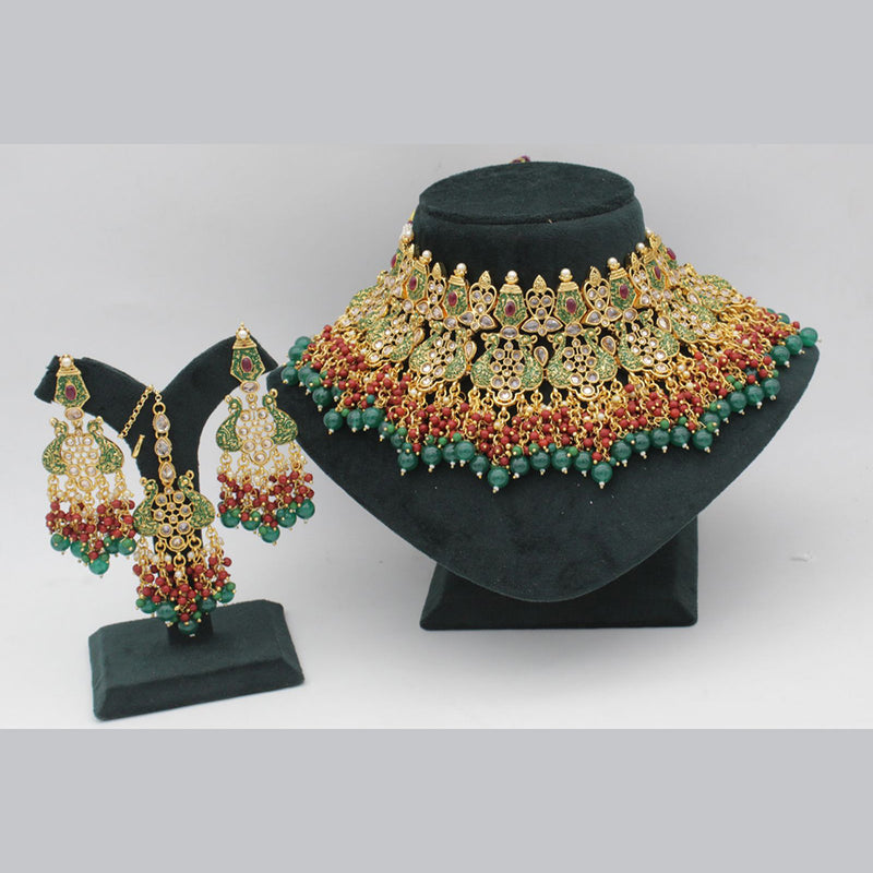 Manisha Jewellery Gold Plated Meenakari Necklace Set