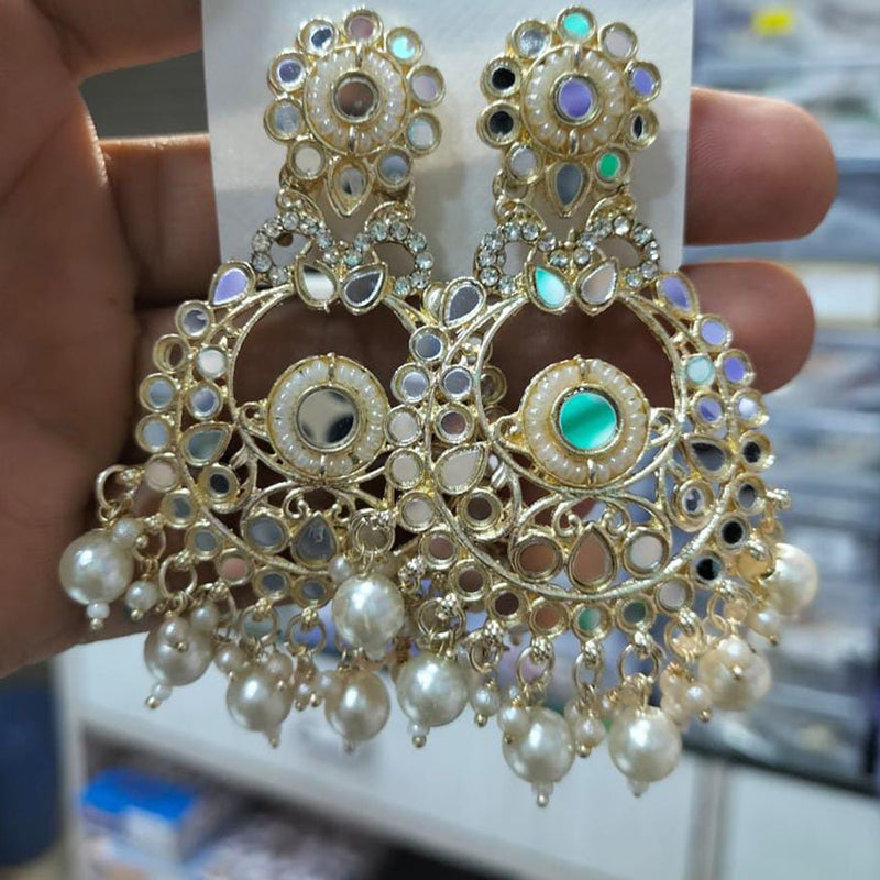 Manisha Jewellery Gold Plated Mirro Dangler Earrings