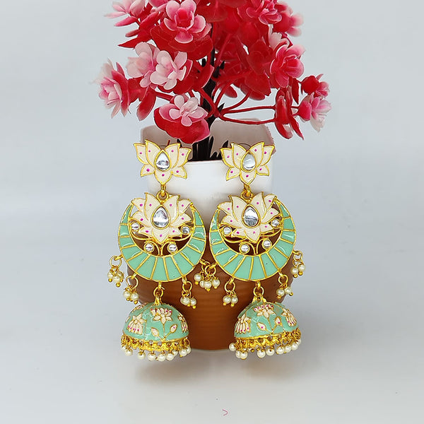 Manisha Jewellery Gold Plated Meenakari Jhumki Earrings