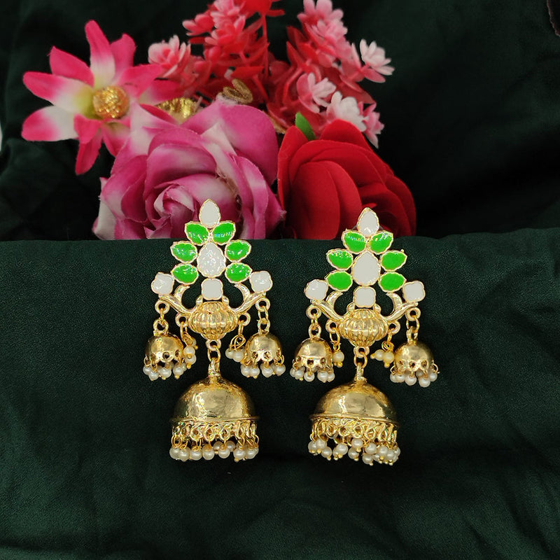 Manisha Jewellery Gold Plated Meenakari Jhumki Earrings