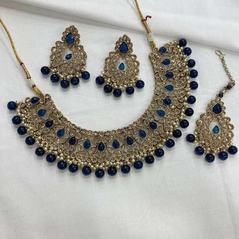 Manisha Jewellery Kundan Stone Gold Plated  Necklace Set