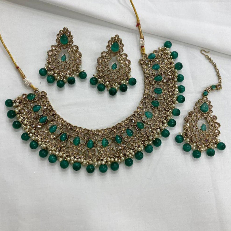 Manisha Jewellery Kundan Stone Gold Plated  Necklace Set