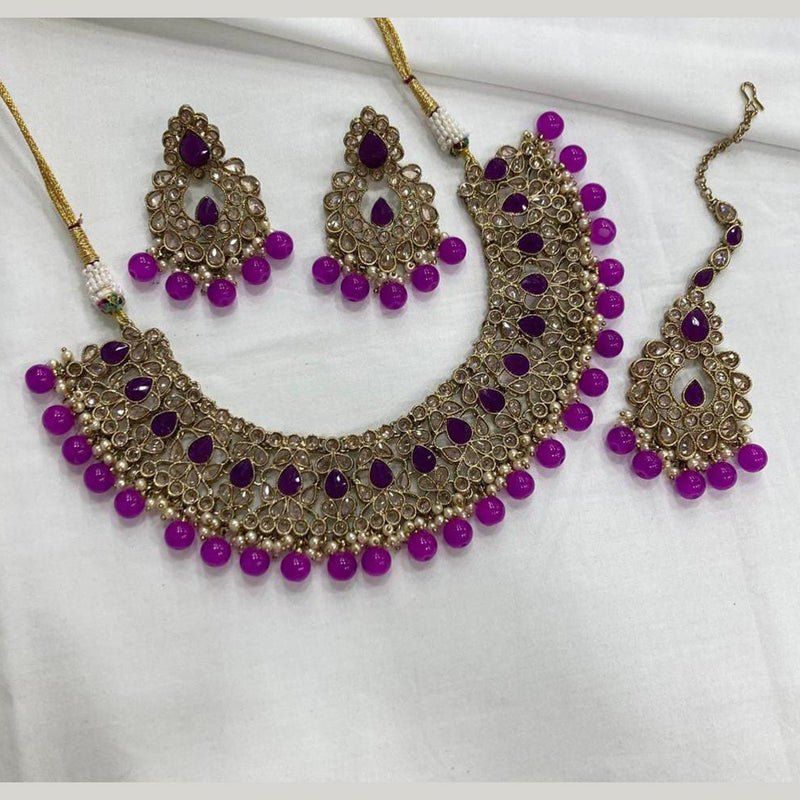 Manisha Jewellery Kundan Stone Gold Plated  Necklace Set