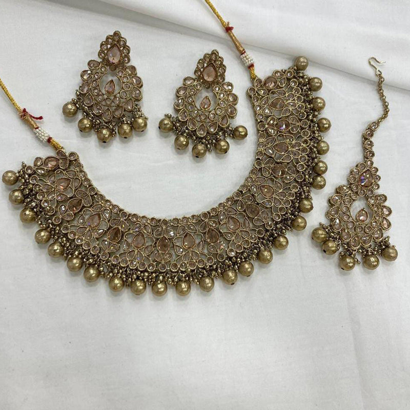 Manisha Jewellery Kundan Stone Gold Plated  Necklace Set