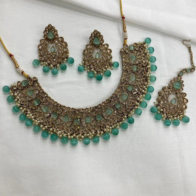 Manisha Jewellery Kundan Stone Gold Plated  Necklace Set