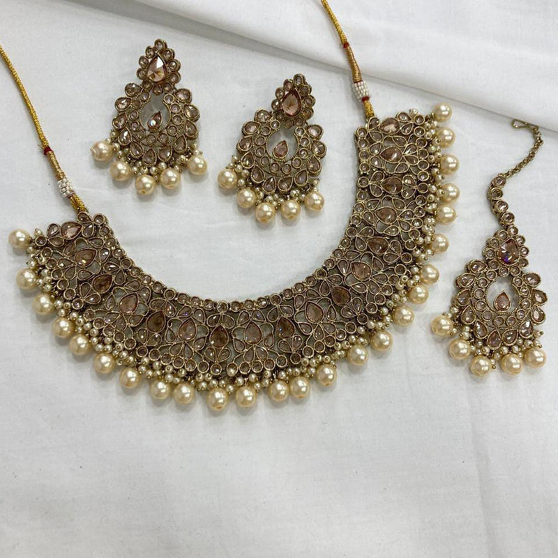 Manisha Jewellery Kundan Stone Gold Plated  Necklace Set