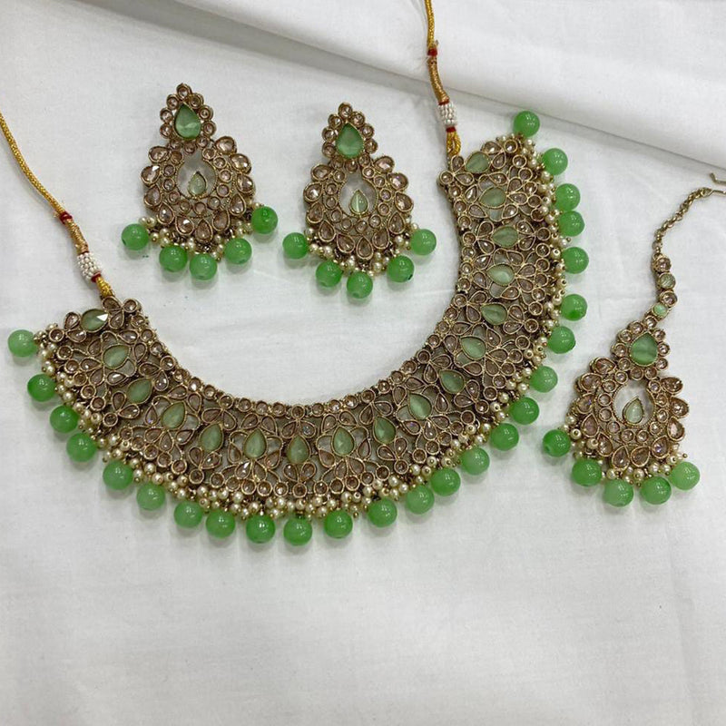 Manisha Jewellery Kundan Stone Gold Plated  Necklace Set