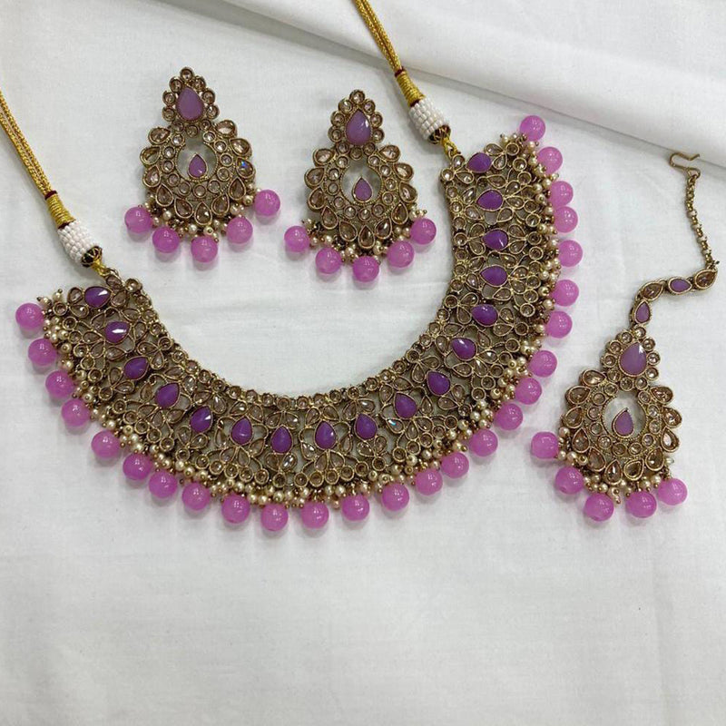 Manisha Jewellery Kundan Stone Gold Plated  Necklace Set