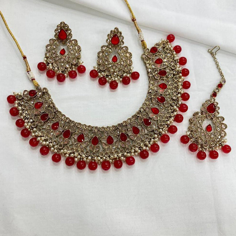 Manisha Jewellery Kundan Stone Gold Plated  Necklace Set