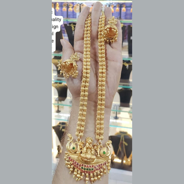 Manisha Jewellery Gold Plated Long Temple Necklace Set