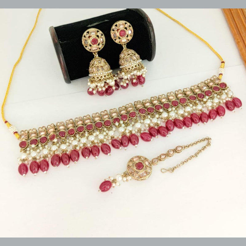 Manisha Jewellery Gold Plated Choker Necklace Set