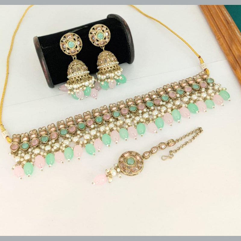 Manisha Jewellery Gold Plated Choker Necklace Set