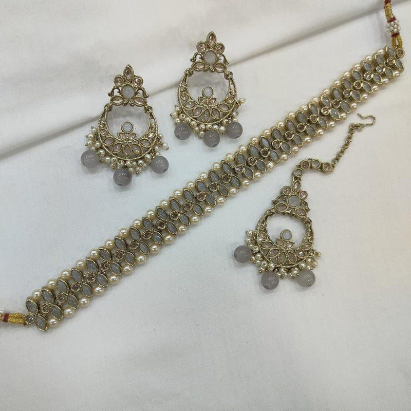 Buy Jadau Bridal Necklace Set/Choker Pearl Gold Pendant Necklace With  Earrings/Indian Necklaces/Bridal Punjabi Pakistani Wedding Jewelry Set  Online at desertcartINDIA
