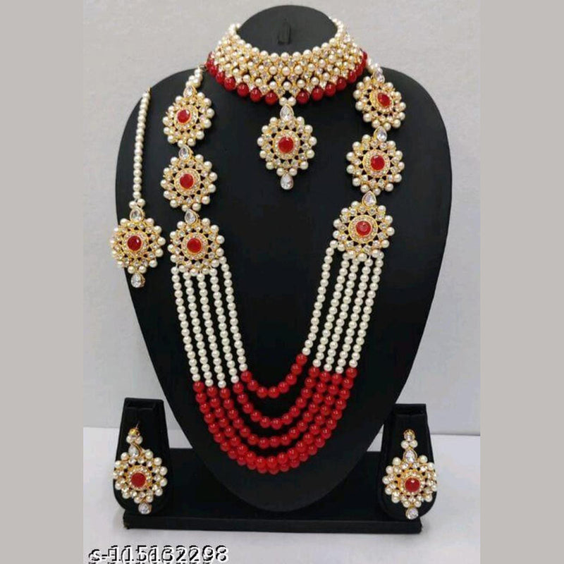 Manisha Jewellery Gold Plated Double Necklace Set