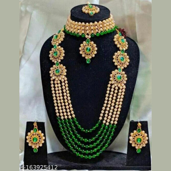 Manisha Jewellery Gold Plated Double Necklace Set