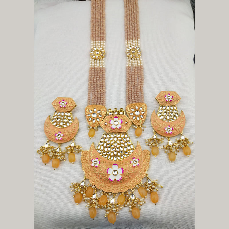 Manisha Jewellery Gold Plated Meenakari Long Necklace Set