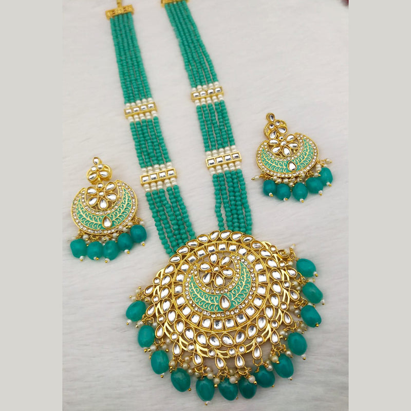 Manisha Jewellery Gold Plated Meenakari Long Necklace Set