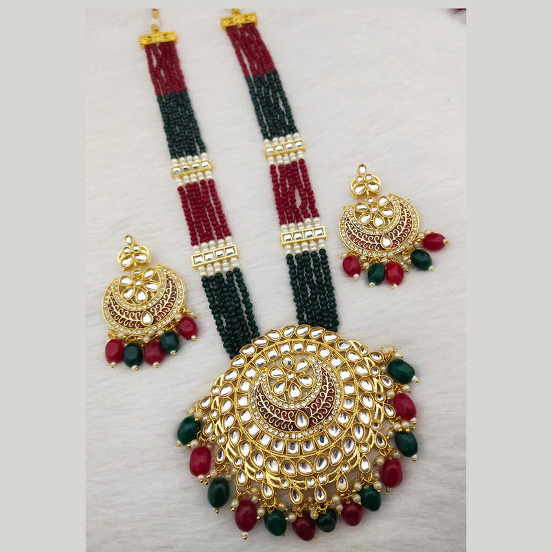 Manisha Jewellery Gold Plated Meenakari Long Necklace Set