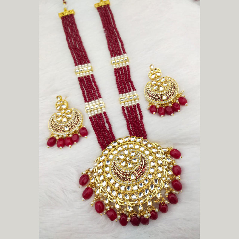 Manisha Jewellery Gold Plated Meenakari Long Necklace Set