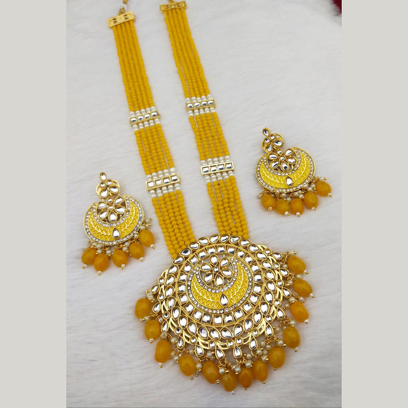 Manisha Jewellery Gold Plated Meenakari Long Necklace Set