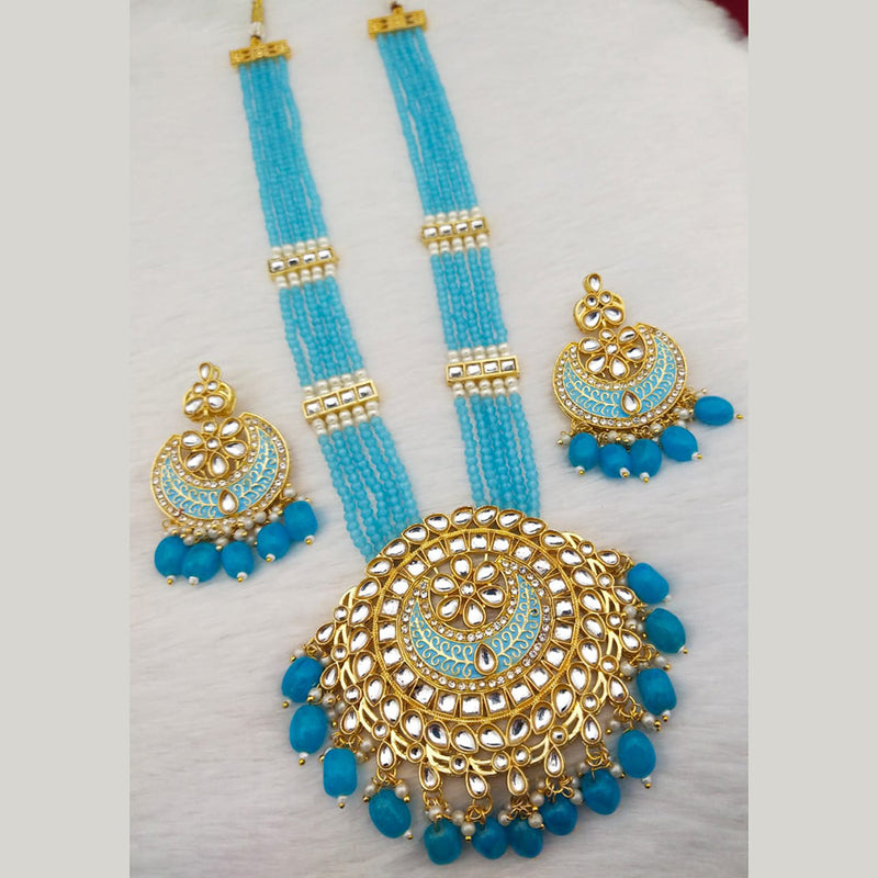 Manisha Jewellery Gold Plated Meenakari Long Necklace Set