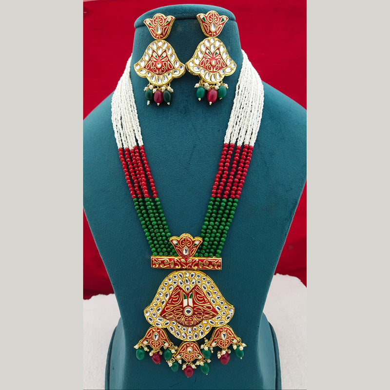 Manisha Jewellery Gold Plated Meenakari Long Necklace Set