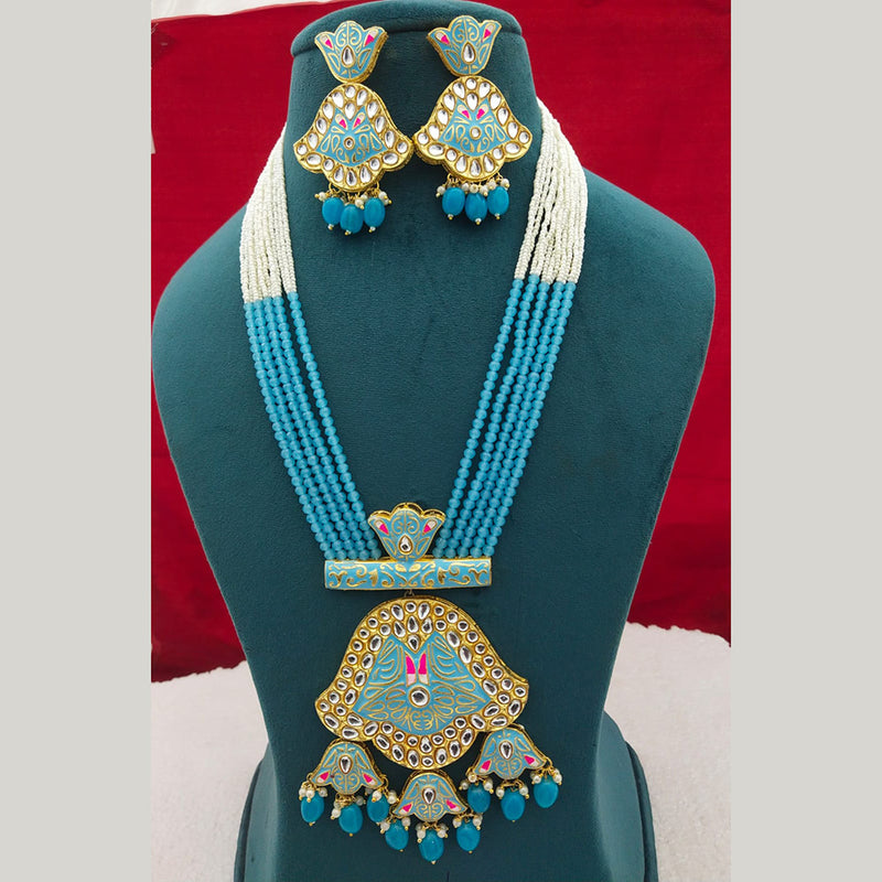 Manisha Jewellery Gold Plated Meenakari Long Necklace Set