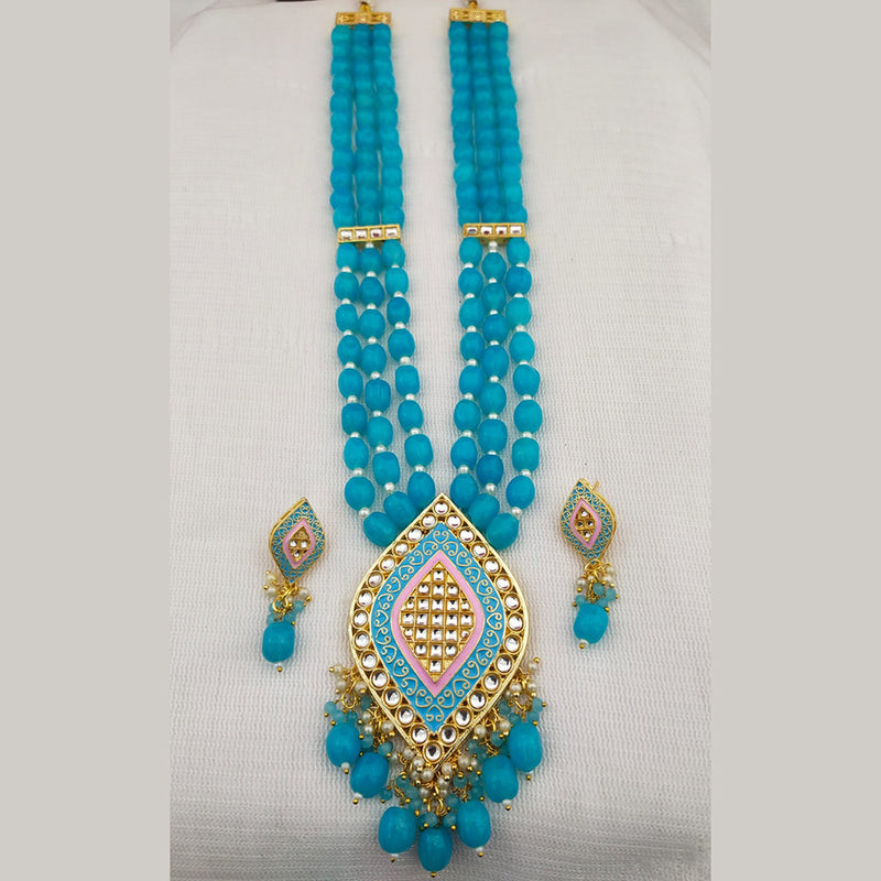 Manisha Jewellery Gold Plated Meenakari Long Necklace Set