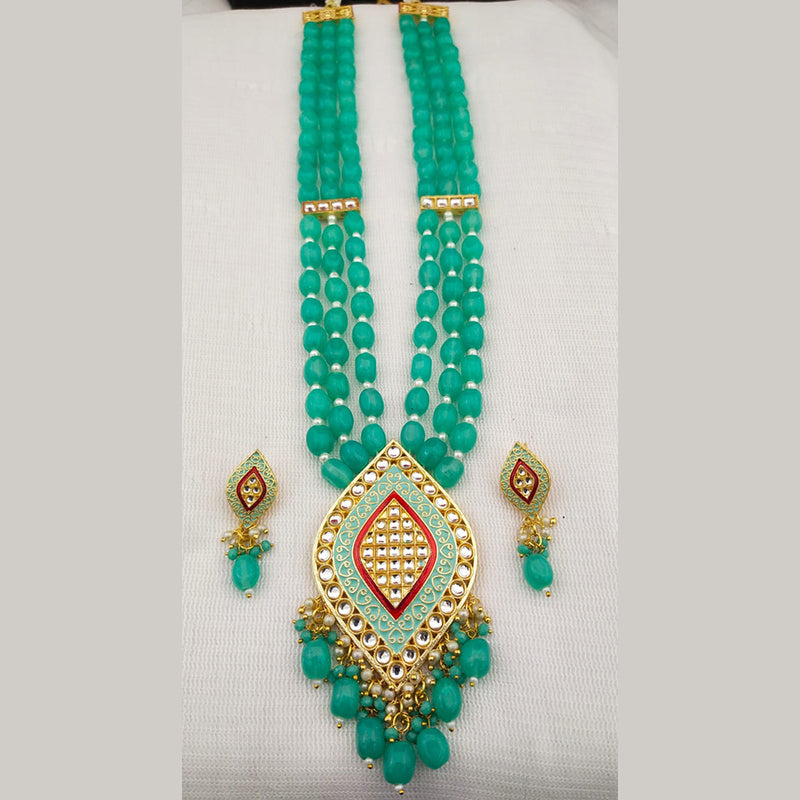 Manisha Jewellery Gold Plated Meenakari Long Necklace Set