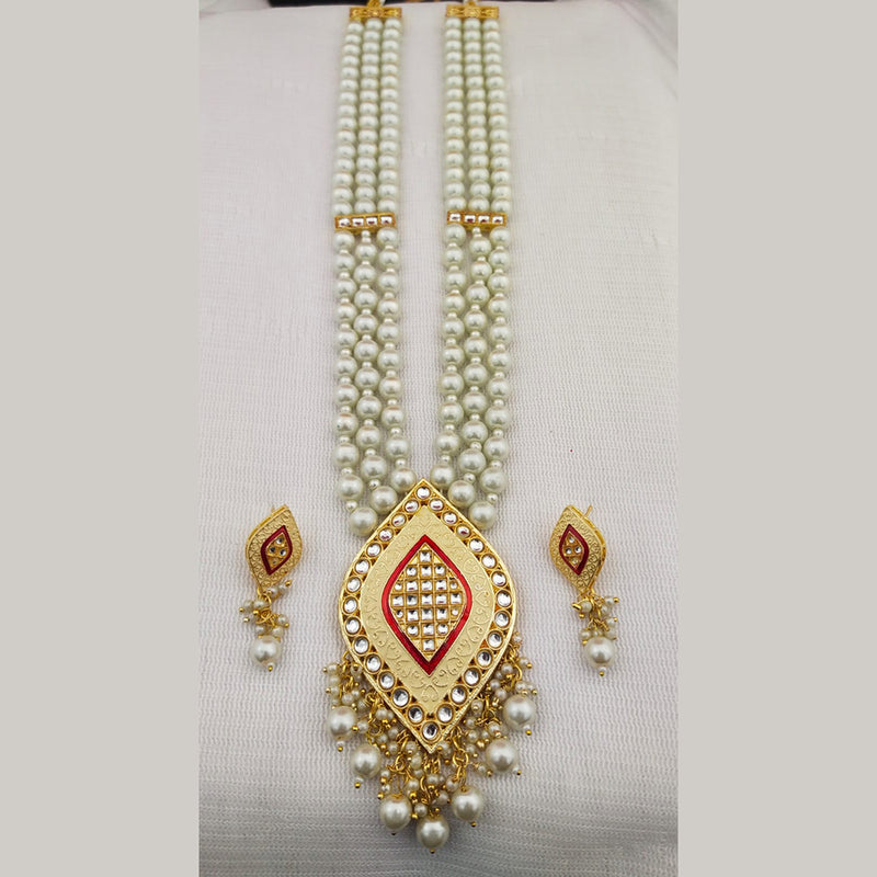 Manisha Jewellery Gold Plated Meenakari Long Necklace Set