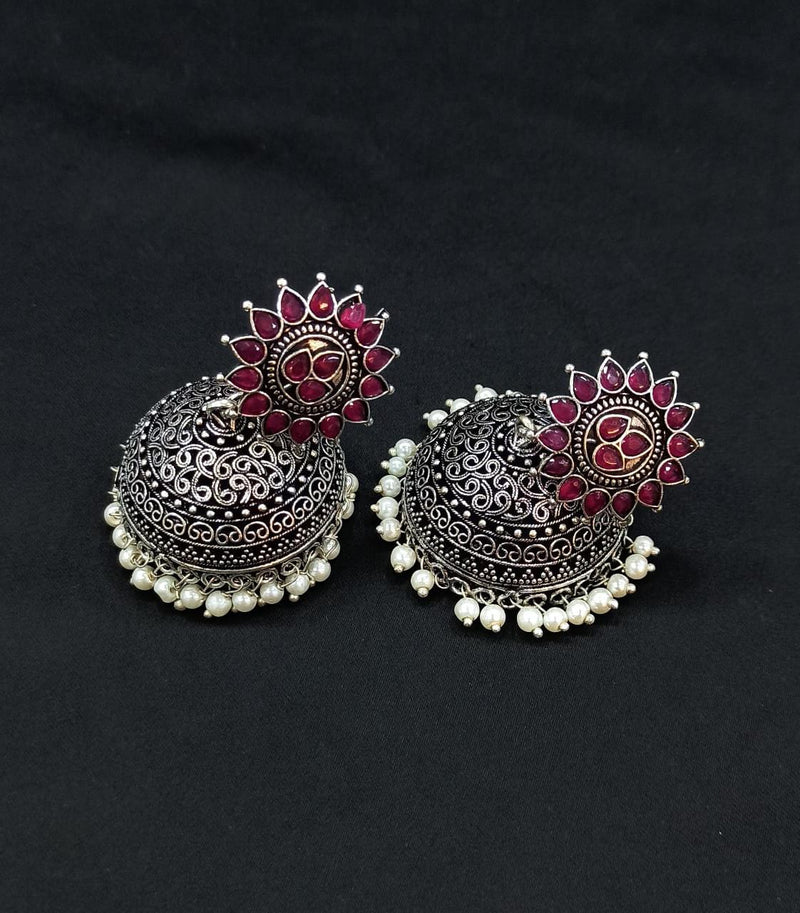 Manisha Jewellery Oxidised Plated Jhumki Earrings
