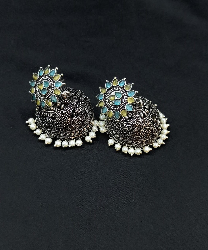 Manisha Jewellery Oxidised Plated Jhumki Earrings