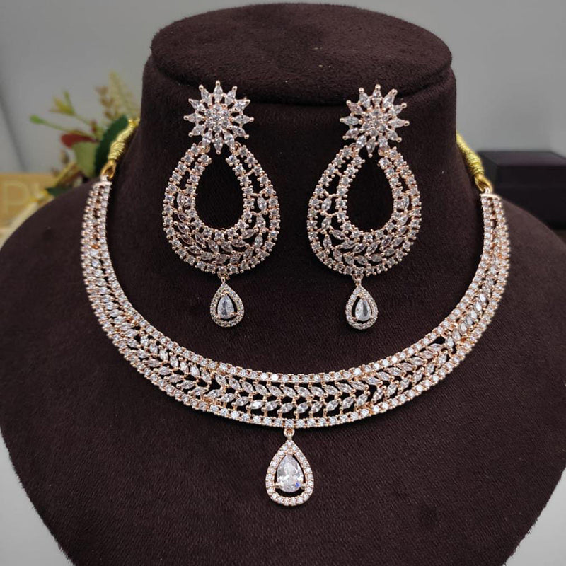 Manisha Jewellery Gold Plated AD Stone Necklace Set