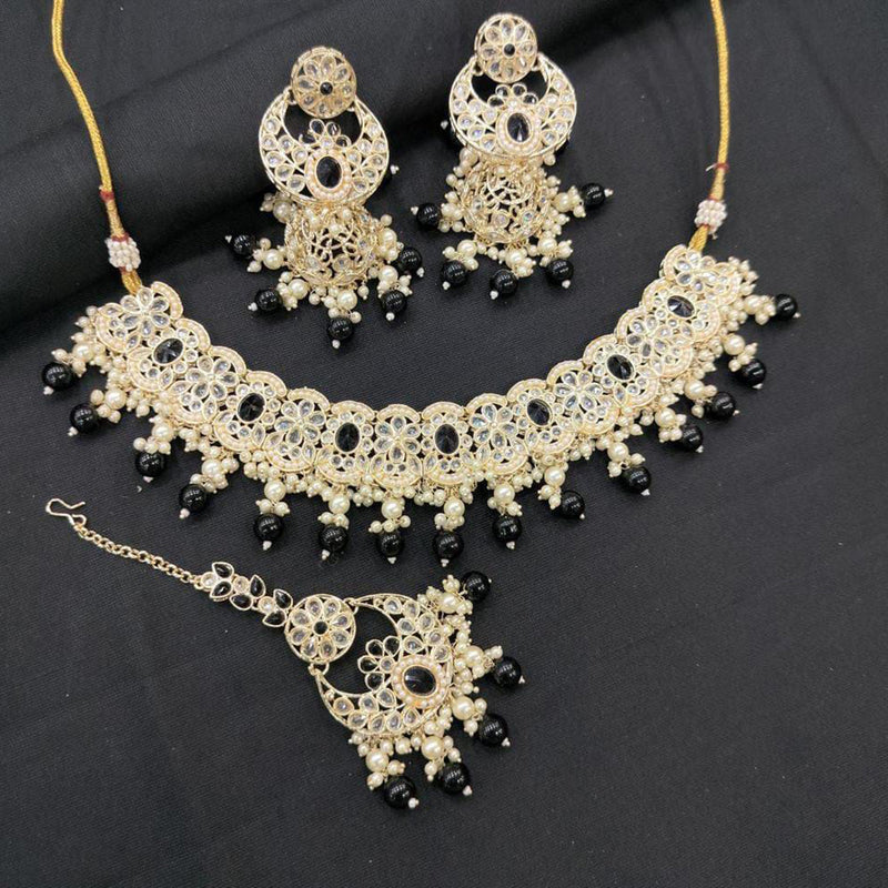 Manisha Jewellery Gold Plated Crystal Stone Necklace Set