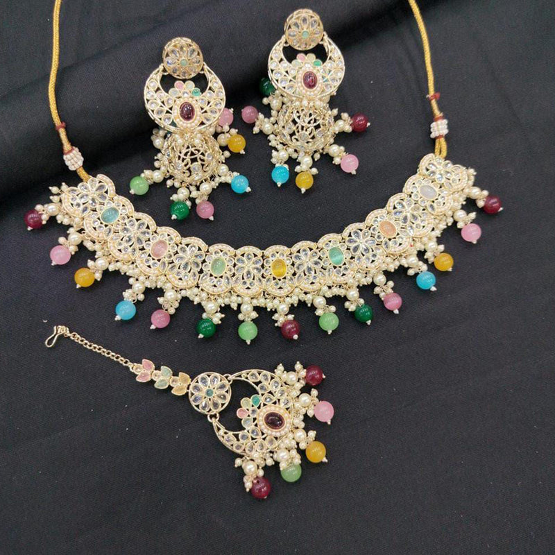 Manisha Jewellery Gold Plated Crystal Stone Necklace Set