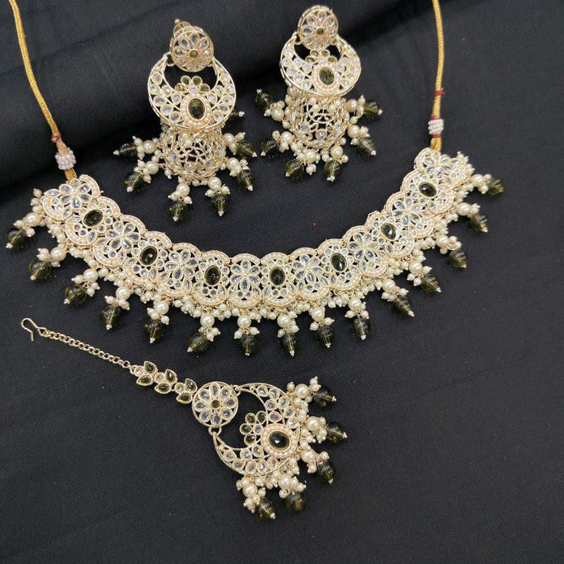 Manisha Jewellery Gold Plated Crystal Stone Necklace Set